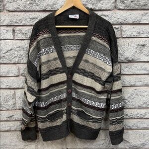Vintage men’s Multicolor Cardigan Sweater made in Canada